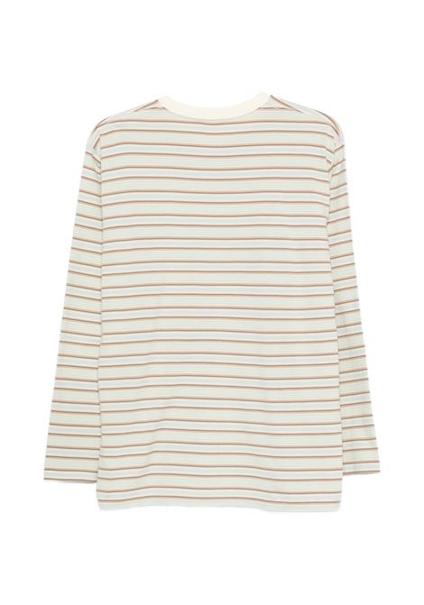 l/s tee man mint AURALEE | A26SP01GJFADE MINT STRIPE